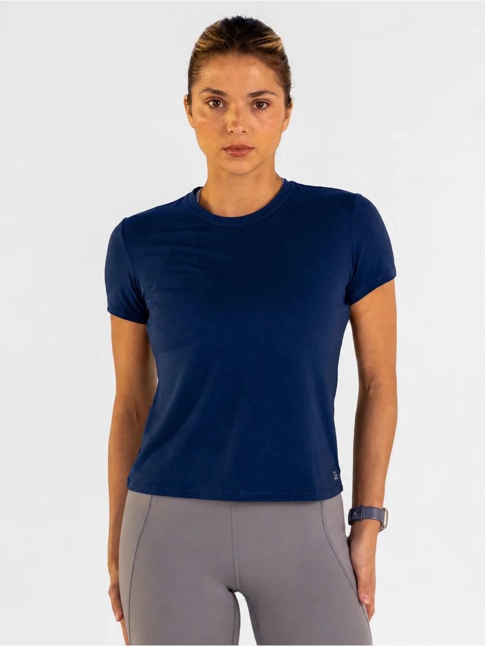 Crewneck Short-Sleeve T-Shirt in Navy